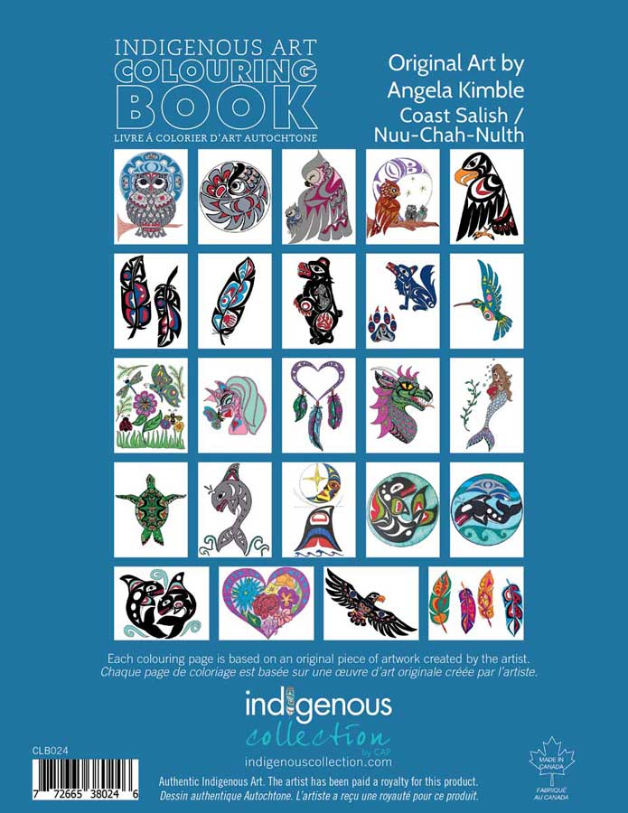 Indigenous Art Colouring Book / Livre à colorier d'art autochtone - Angela Kimble