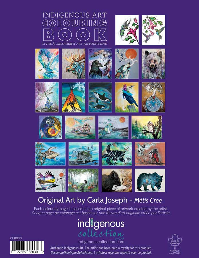 Indigenous Art Colouring Book / Livre à colorier d'art autochtone - Carla Joseph