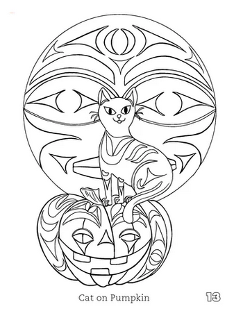 Indigenous Art Colouring Book / Livre a colorier d'art autochtone - Halloween Edition