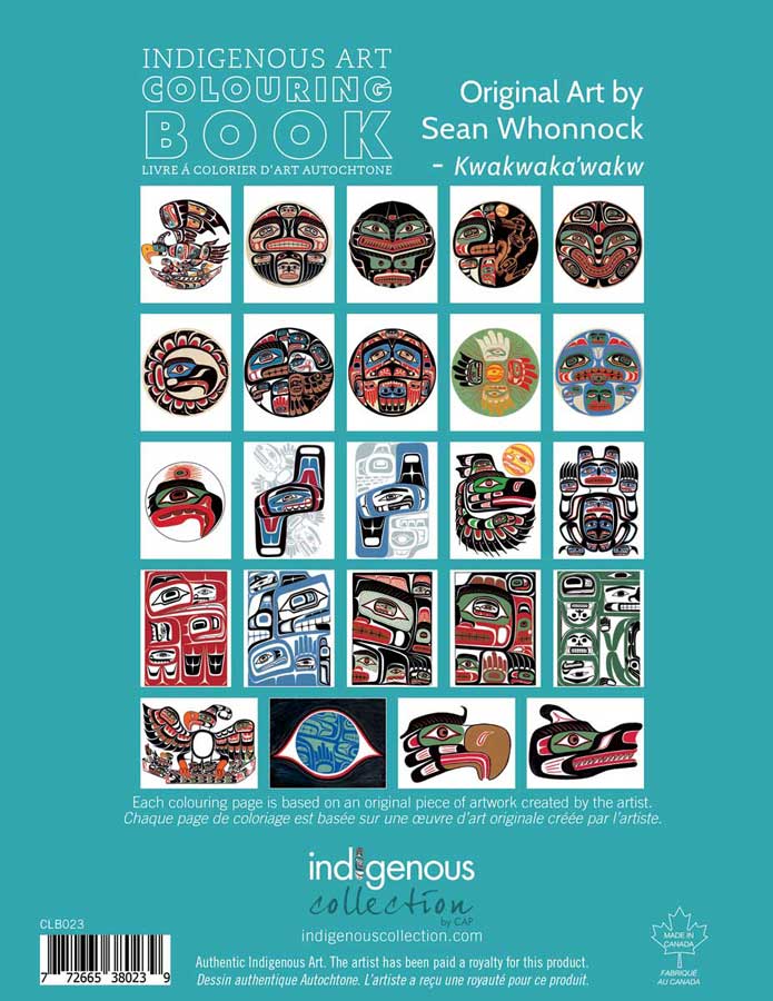 Indigenous Art Colouring Book / Livre à colorier d'art autochtone - Sean Whonnock